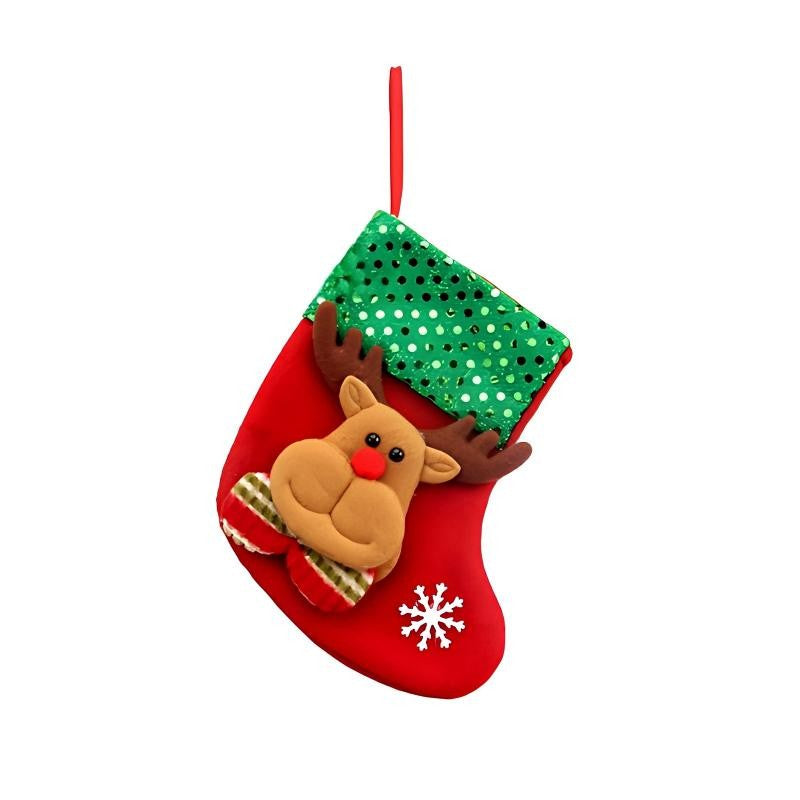 Christmas Stocking & Gift Bag Set – Small Stocking Ornaments for Tree Hanging Decor, Holiday Pouch for Candy & Presents