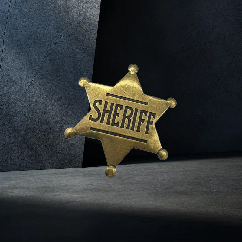 Sheriff star badge antique bronze