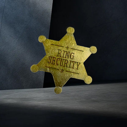 Sheriff star badge textured ring security