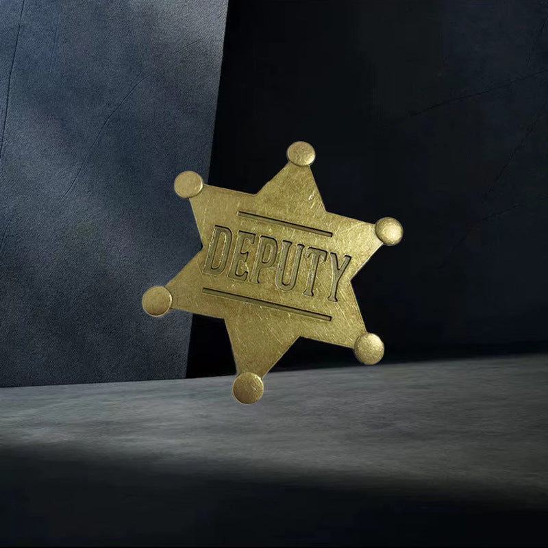Sheriff star badge deputy antique bronze
