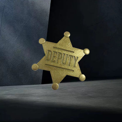 Sheriff star badge deputy antique bronze