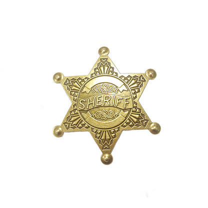 Sheriff star badge ornate filigree gold