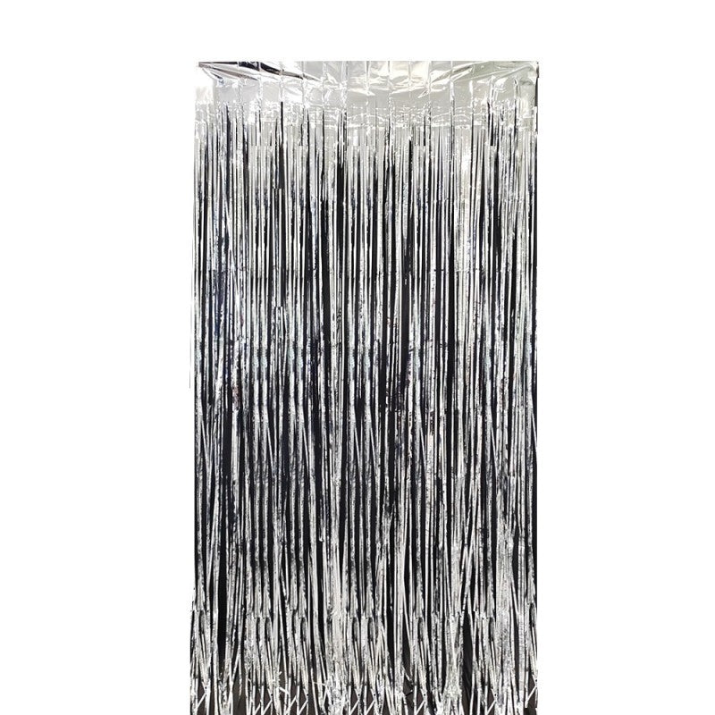 Shiny Tinsel Rain Curtain – Holographic Fringe Door Curtain for Birthday, Wedding & Outdoor Backdrop Decor