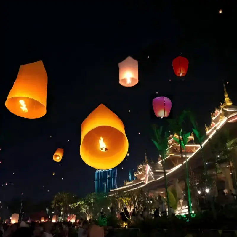 Wholesale 3.5M Sky Lantern, Thickened Flame Retardant Chinese Wish Lantern, Four-Color Tail for New Year