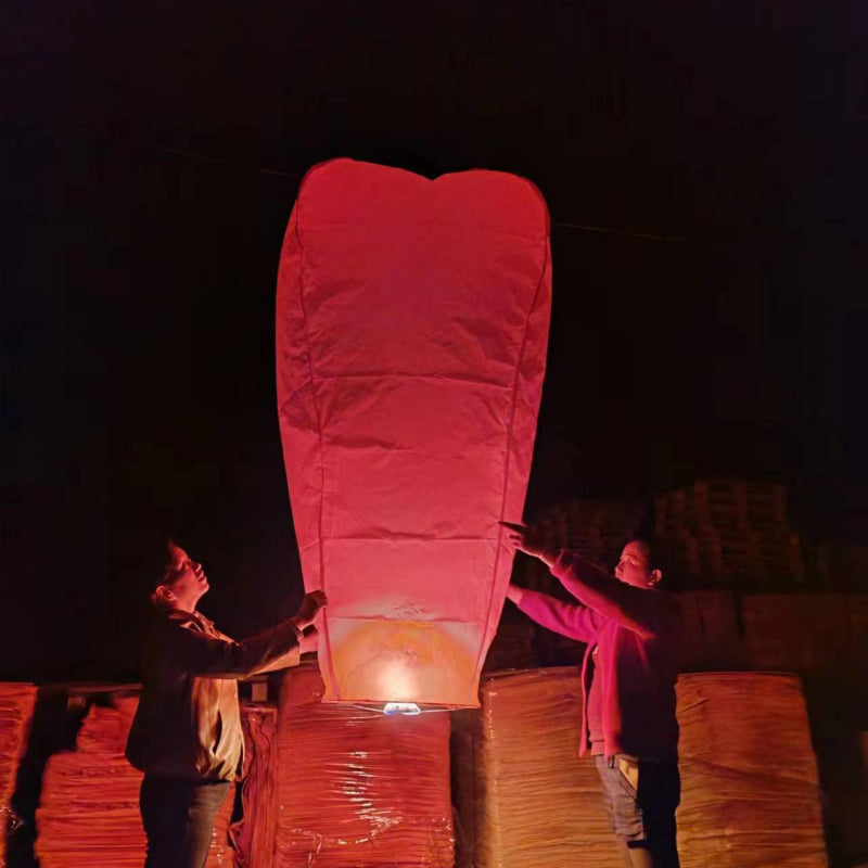 Wholesale 3.5M Sky Lantern, Thickened Flame Retardant Chinese Wish Lantern, Four-Color Tail for New Year