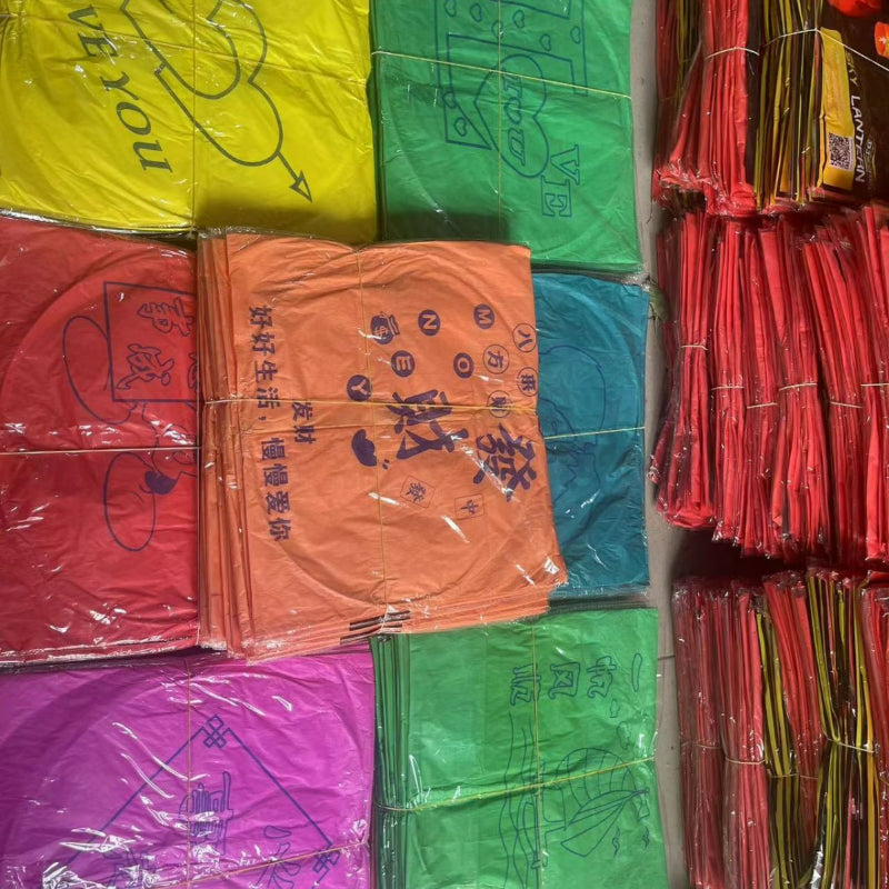 Wholesale 3.5M Sky Lantern, Thickened Flame Retardant Chinese Wish Lantern, Four-Color Tail for New Year