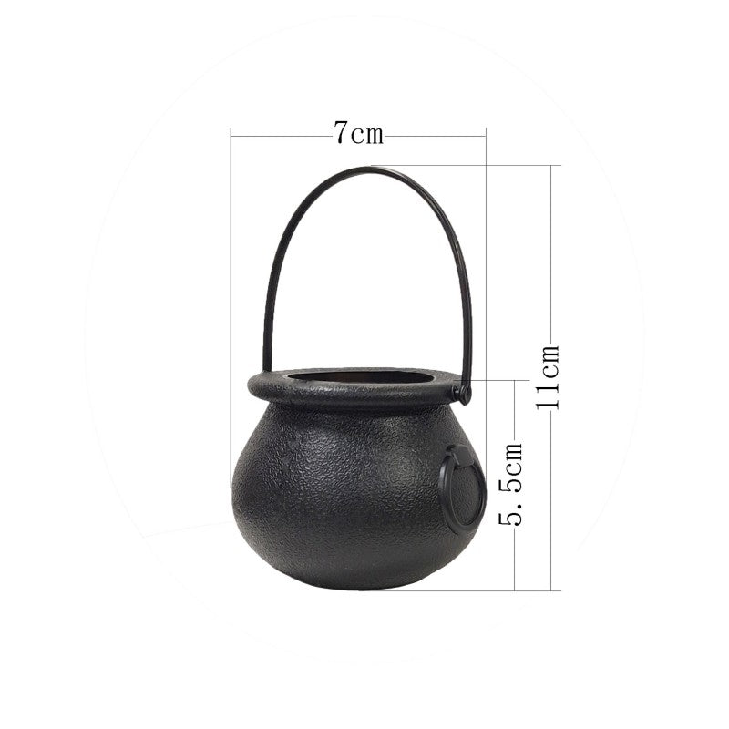 Witch Cauldron Candy Bucket | Halloween Trick-or-Treat Pail | Plastic Party Decoration
