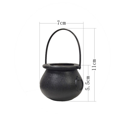 Witch Cauldron Candy Bucket | Halloween Trick-or-Treat Pail | Plastic Party Decoration
