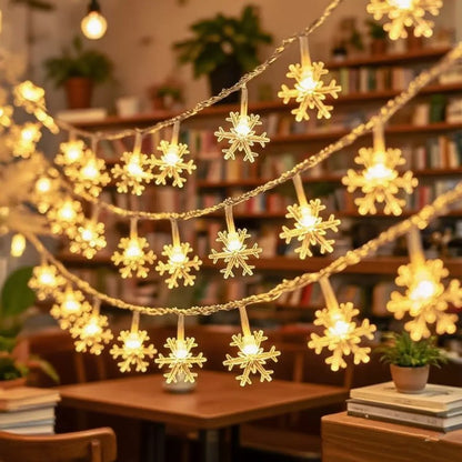 LED Christmas Light Set – Snowflake, Reindeer, Christmas Tree & Star Shapes for Outdoor Camping, Garden & Holiday Ambiance Decoration