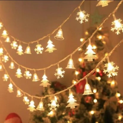 LED Christmas Light Set – Snowflake, Reindeer, Christmas Tree & Star Shapes for Outdoor Camping, Garden & Holiday Ambiance Decoration