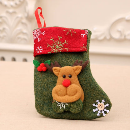 Christmas Stocking & Gift Bag Set – Small Stocking Ornaments for Tree Hanging Decor, Holiday Pouch for Candy & Presents