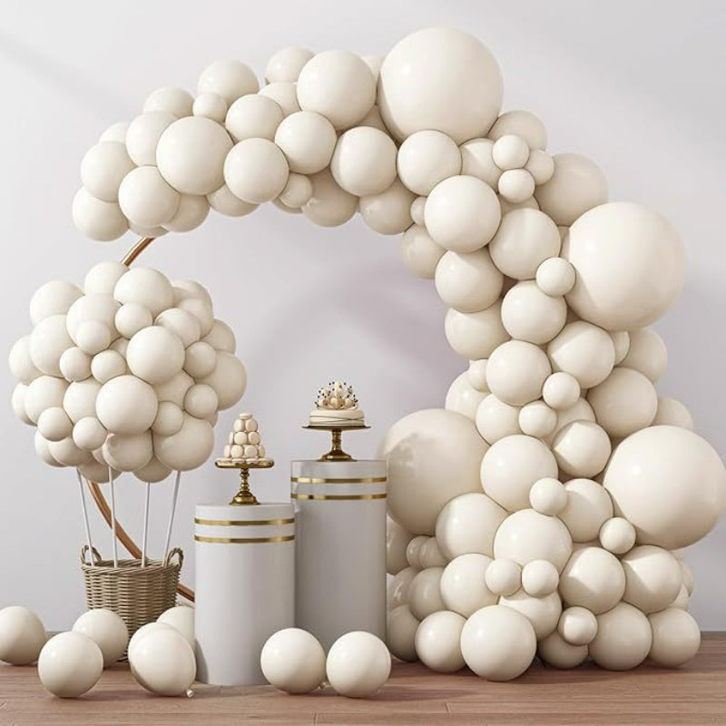 Balloon garland kit ivory white elegant wedding arch display