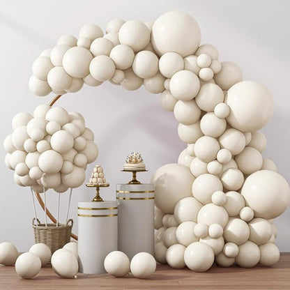 Balloon garland kit ivory white elegant wedding arch display