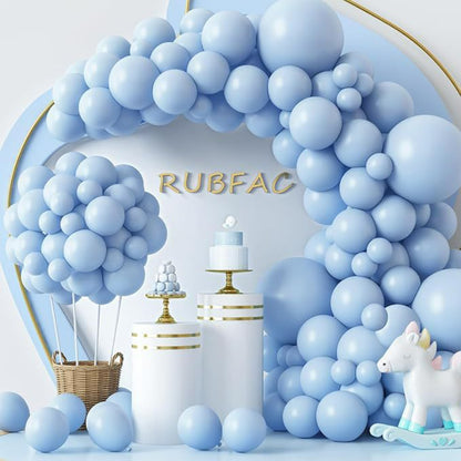Balloon garland kit pastel sky blue baby shower arch