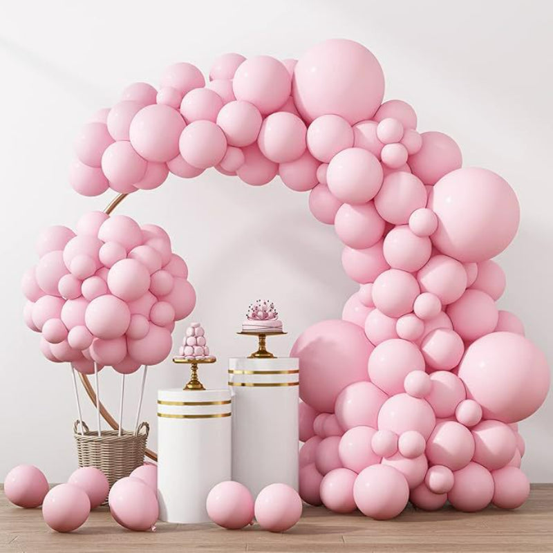 Balloon garland kit blush pink delicate birthday arch setup