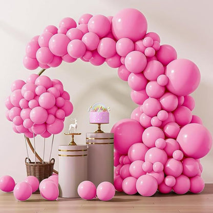 Balloon garland kit hot pink vibrant birthday arch setup