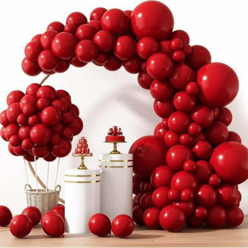 Balloon garland kit burgundy wine red wedding arch setup
