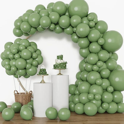 Balloon garland kit avocado olive green botanical party arch