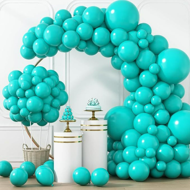 Balloon garland kit vivid cyan blue party arch setup