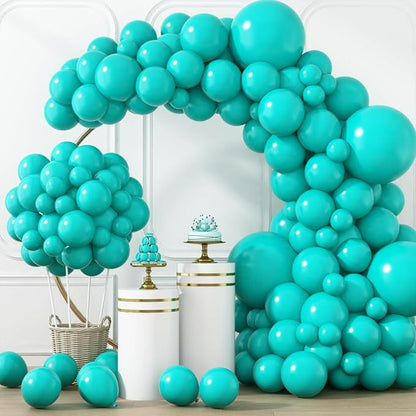 Balloon garland kit vivid cyan blue party arch setup