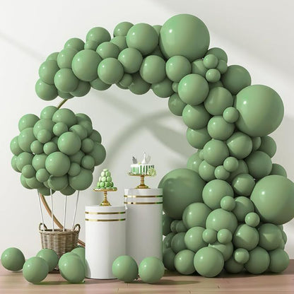 Balloon garland kit retro sage green neutral arch display