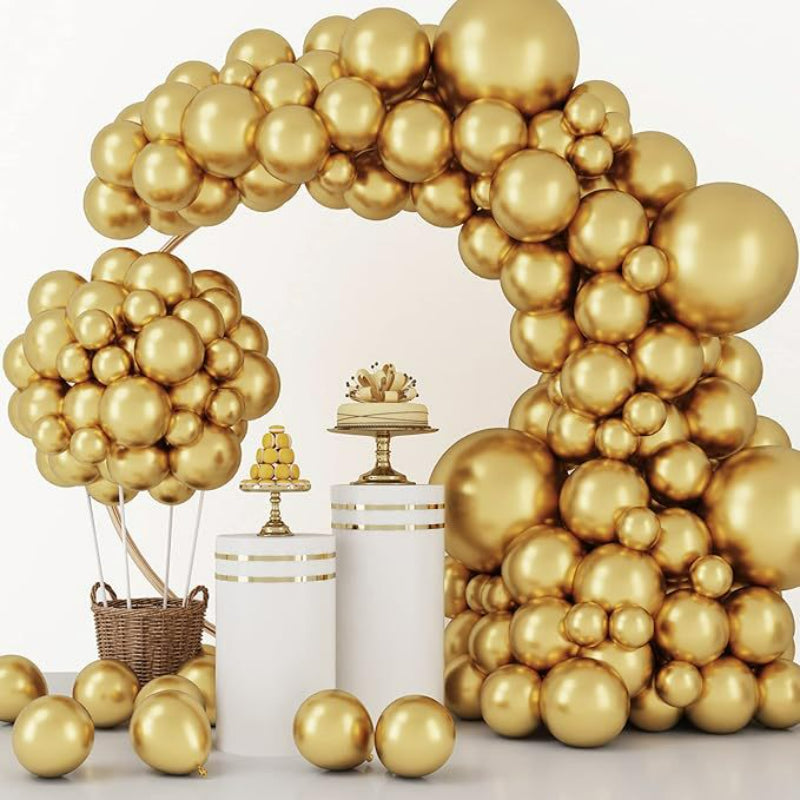 Balloon garland kit metallic chrome gold luxury arch setup