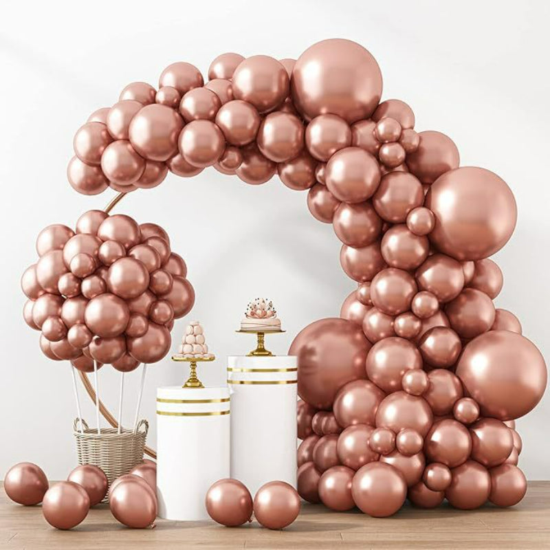 Balloon garland kit metallic rose gold bridal shower arch
