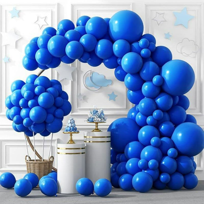 Balloon garland kit vibrant royal blue ceremony arch setup