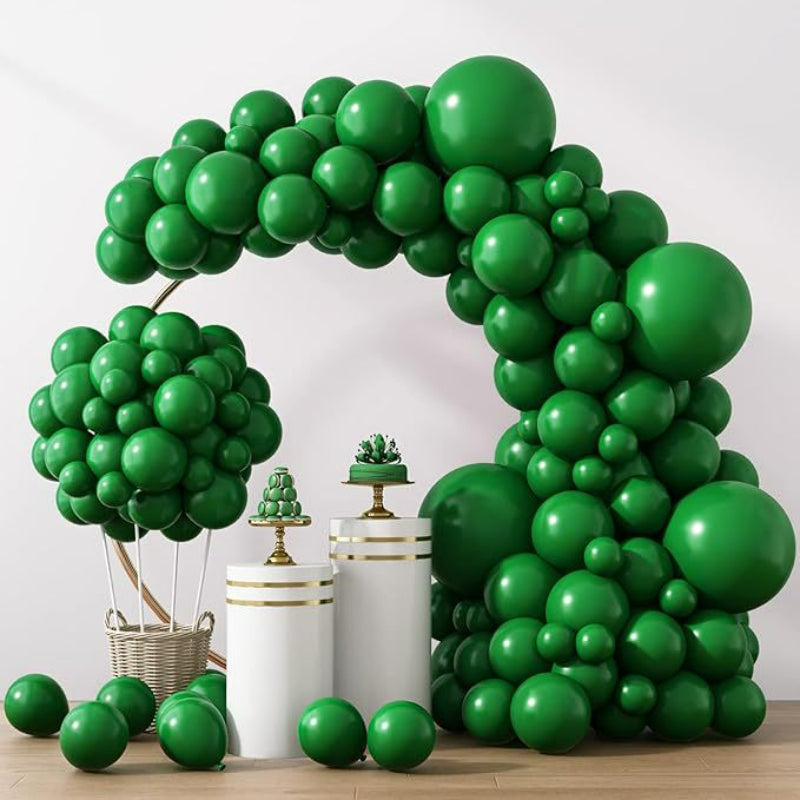 Balloon garland kit dark green botanical event arch display