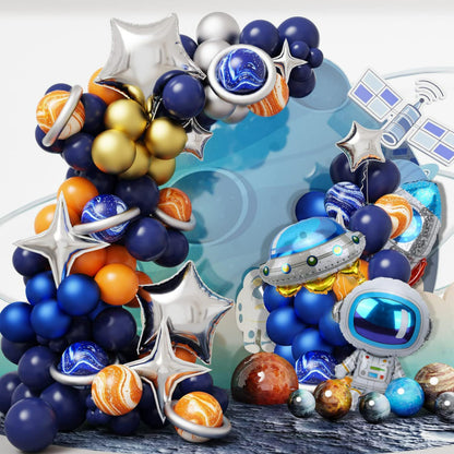 Space astronaut balloon kit navy archway with planet balloons