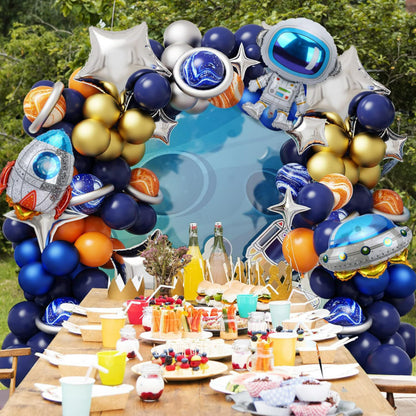 Space astronaut balloon kit navy galaxy party archway setup