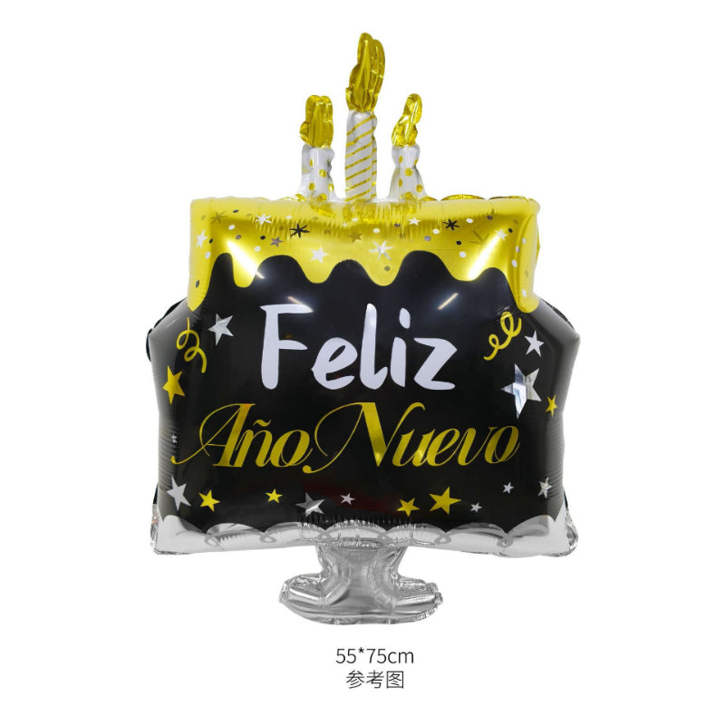 Happy New Year Balloons, Wine Bottle & Meteor Foil Set for Party Decor