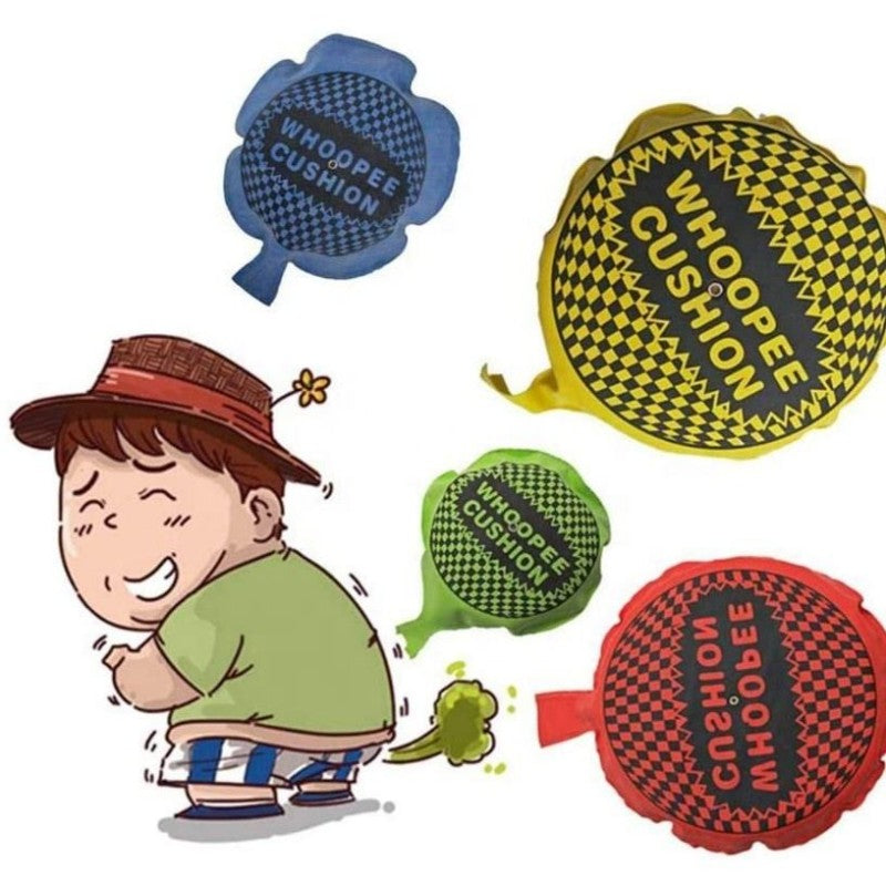 Fart Bag Whoopee Cushion – Prank Toy for April Fools & Halloween | Reusable Funny Gag Gift (Small 9cm / Medium 16cm / Large 20cm / XL 25cm, Red/Yellow/Green/Blue)