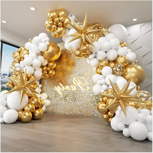 Exploding Star Foil Balloon Garland Kit – Thickened Latex & Star Balloon Chain Set for Party Arch, Birthday, Wedding & Graduation Decor