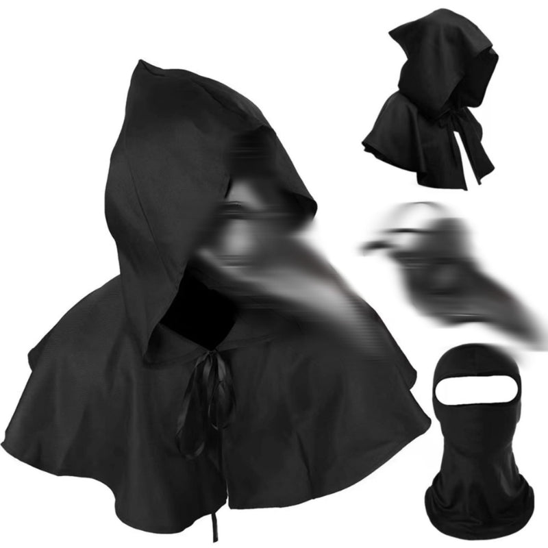 Plague doctor mask three-piece set with hat and cape