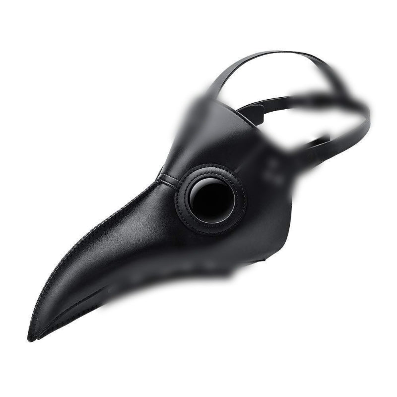 Plague doctor mask kids compact curved black leather beak
