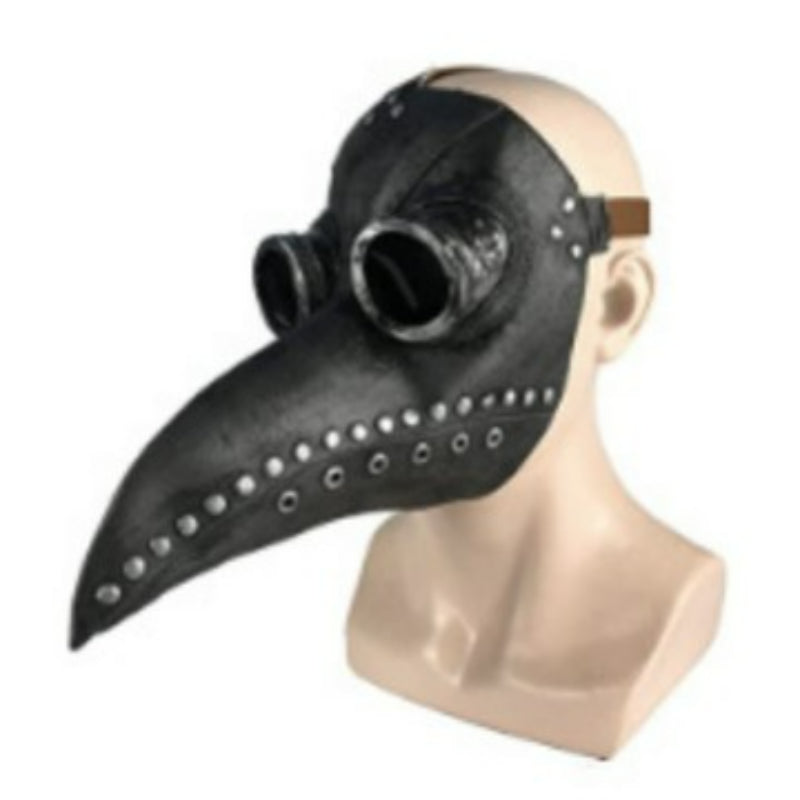 Plague doctor mask matte black finish with bronze goggles