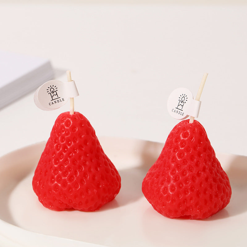 Wholesale strawberry novelty shaped party candles - Large red strawberry single unit