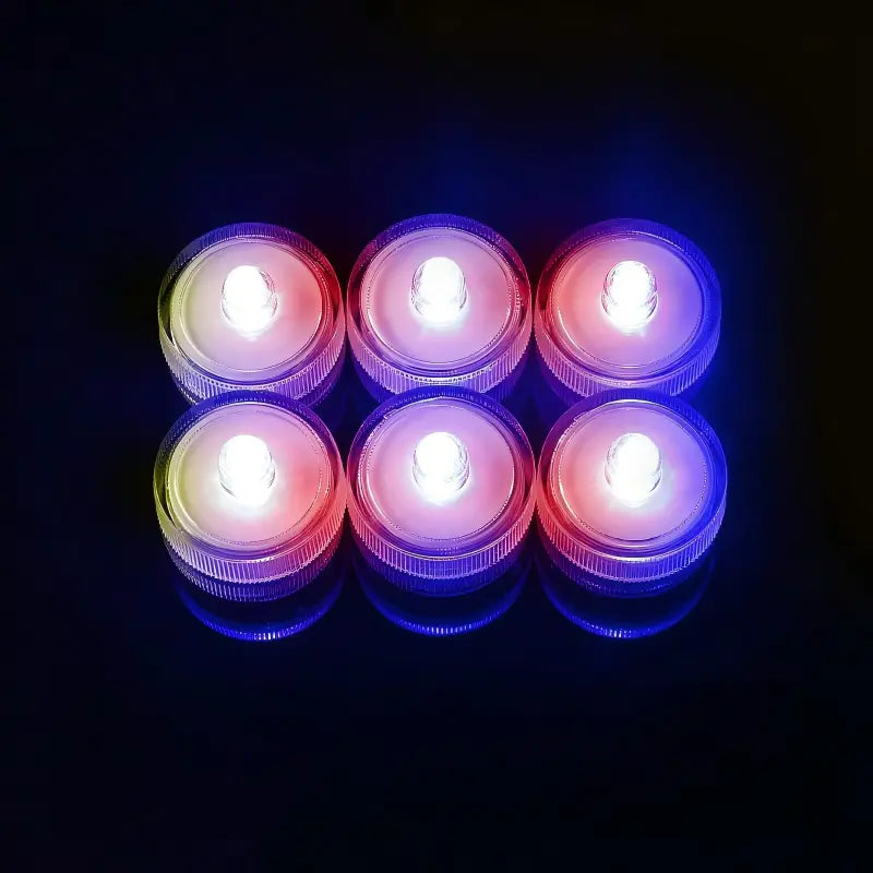 Submersible waterproof LED tea light multicolor color changing units arranged in grid