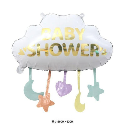 Cartoon foil balloon white cloud with baby shower