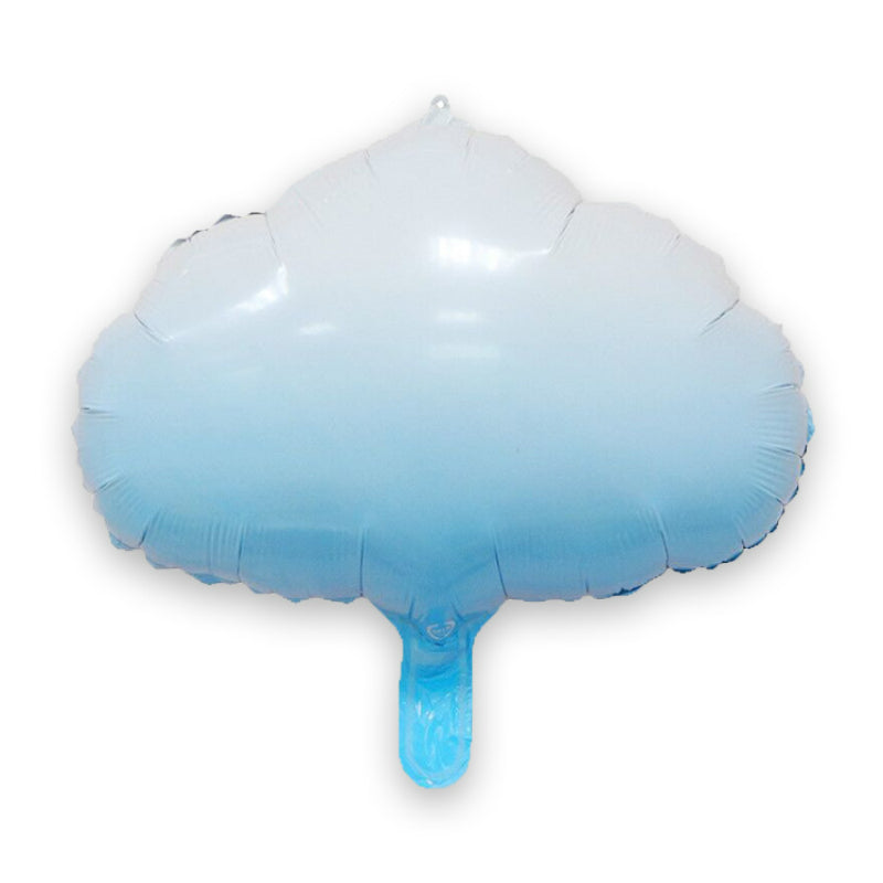 Cartoon foil balloon blue gradient fluffy cloud
