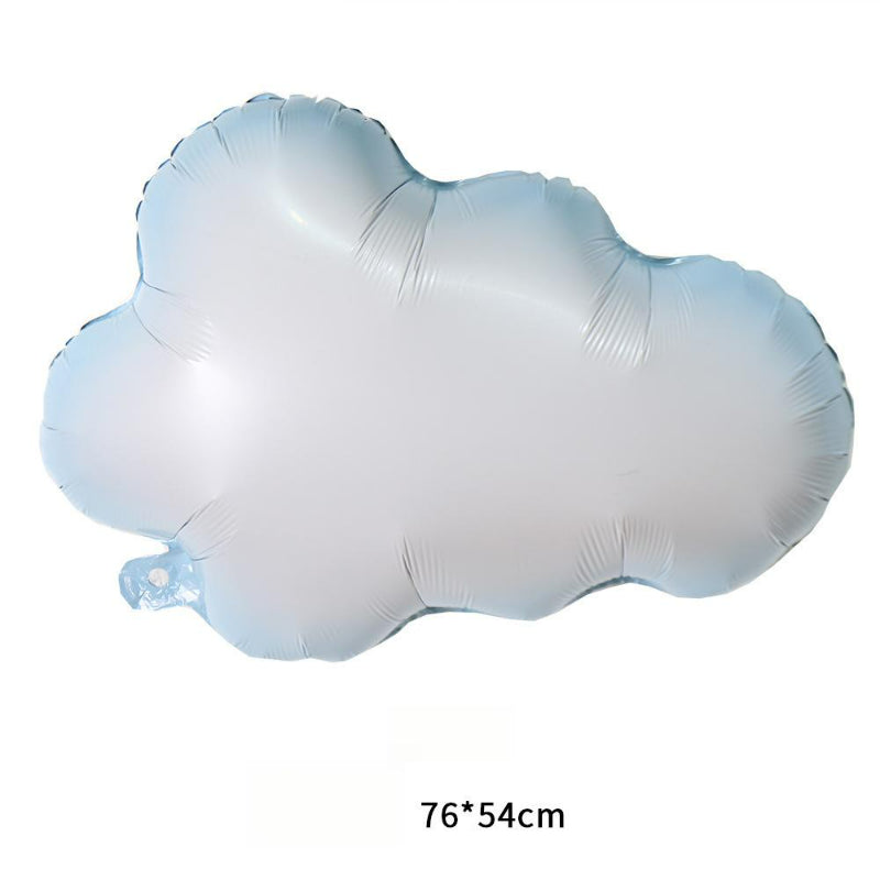 Cartoon foil balloon classic white cloud with dimensions