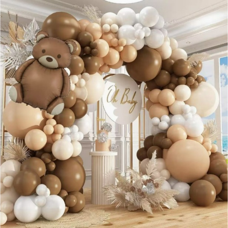 Teddy bear balloon garland kit standing bear foil arch