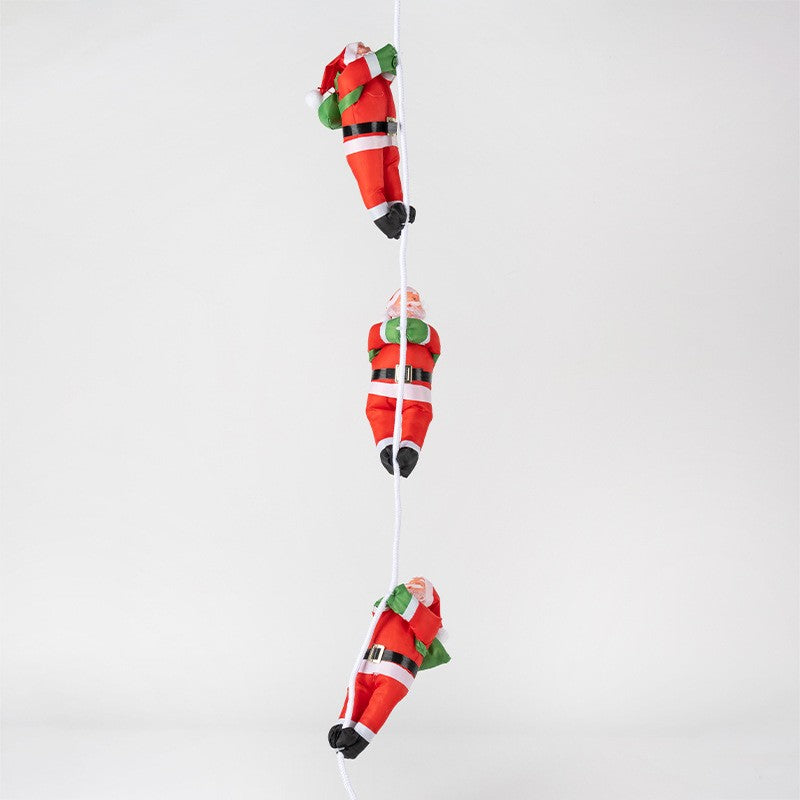 Climbing Santa Claus Doll – Ladder & Rope Hanging Ornament for Christmas Window Display, Festive Home Decoration (One/Two/Three Person, Ladder/Rope, Reindeer/Down Jacket Costume, 25-120cm)