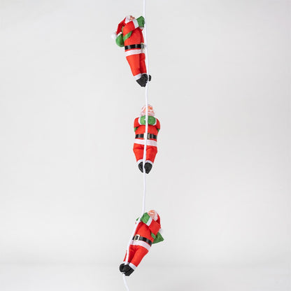Climbing Santa Claus Doll – Ladder & Rope Hanging Ornament for Christmas Window Display, Festive Home Decoration (One/Two/Three Person, Ladder/Rope, Reindeer/Down Jacket Costume, 25-120cm)