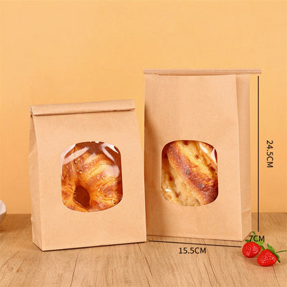 Tin tie bag 24.5x15.5x7cm large wide kraft profile showing expanded 7cm side gussets and dimensions