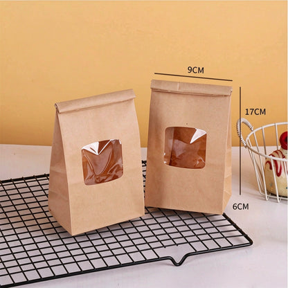 Tin tie bag 17x9x6cm compact small kraft profile showing folded tin-tie wire seal and dimensions