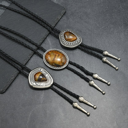Western bolo ties front view of three styles