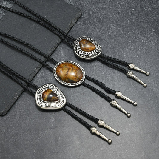 Western bolo ties front view of three styles