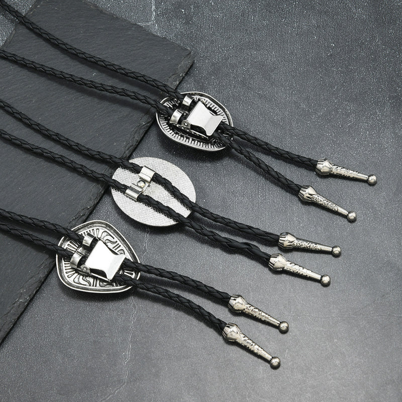 Western bolo ties back view with slide clasp detail